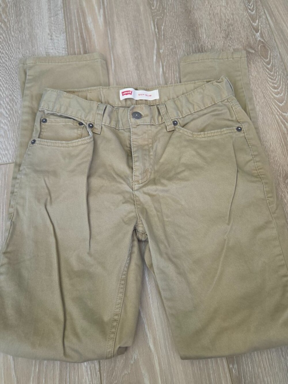 Levi’s 511 Slim Fit Boys' Chinos - Khaki (Size 16 Reg / 28x30)